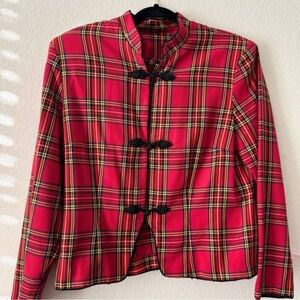 Vintage Plaid Women's Jacket - Red and Black